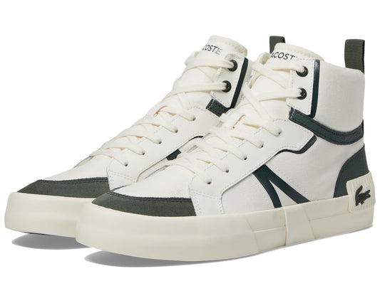 Men's Lacoste L004 Mid Sneakers Off-White/Dark Green