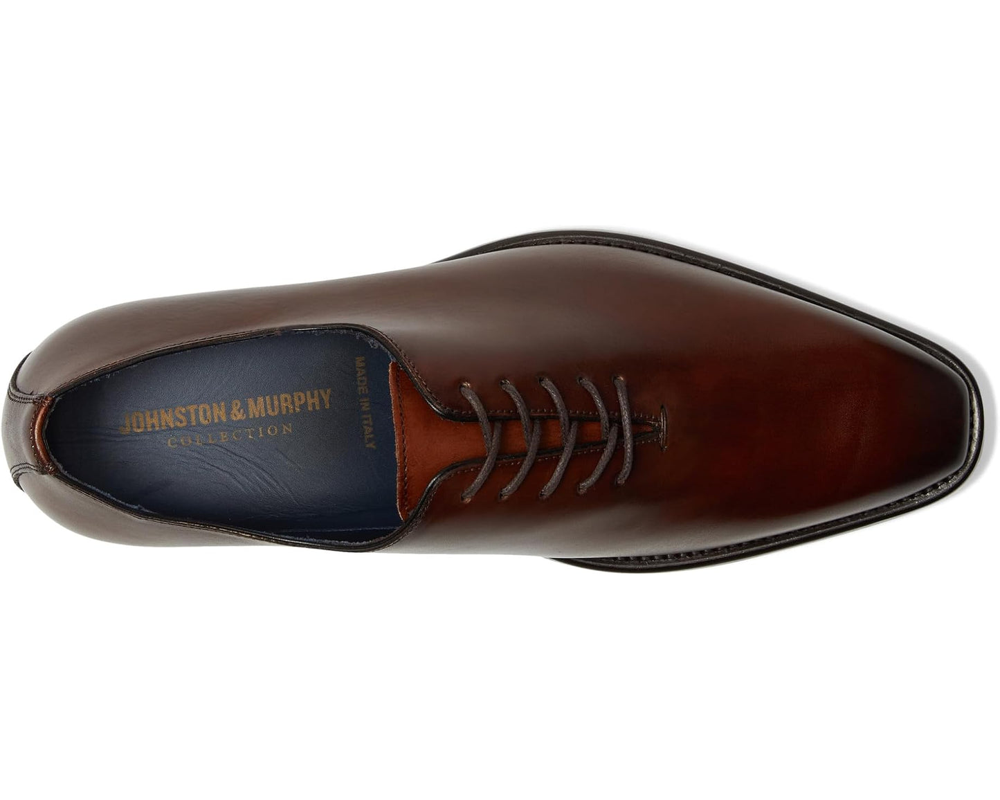 Men's Johnston & Murphy Collection Larson One-Piece Plain Toe Mahogany Italian Calfskin