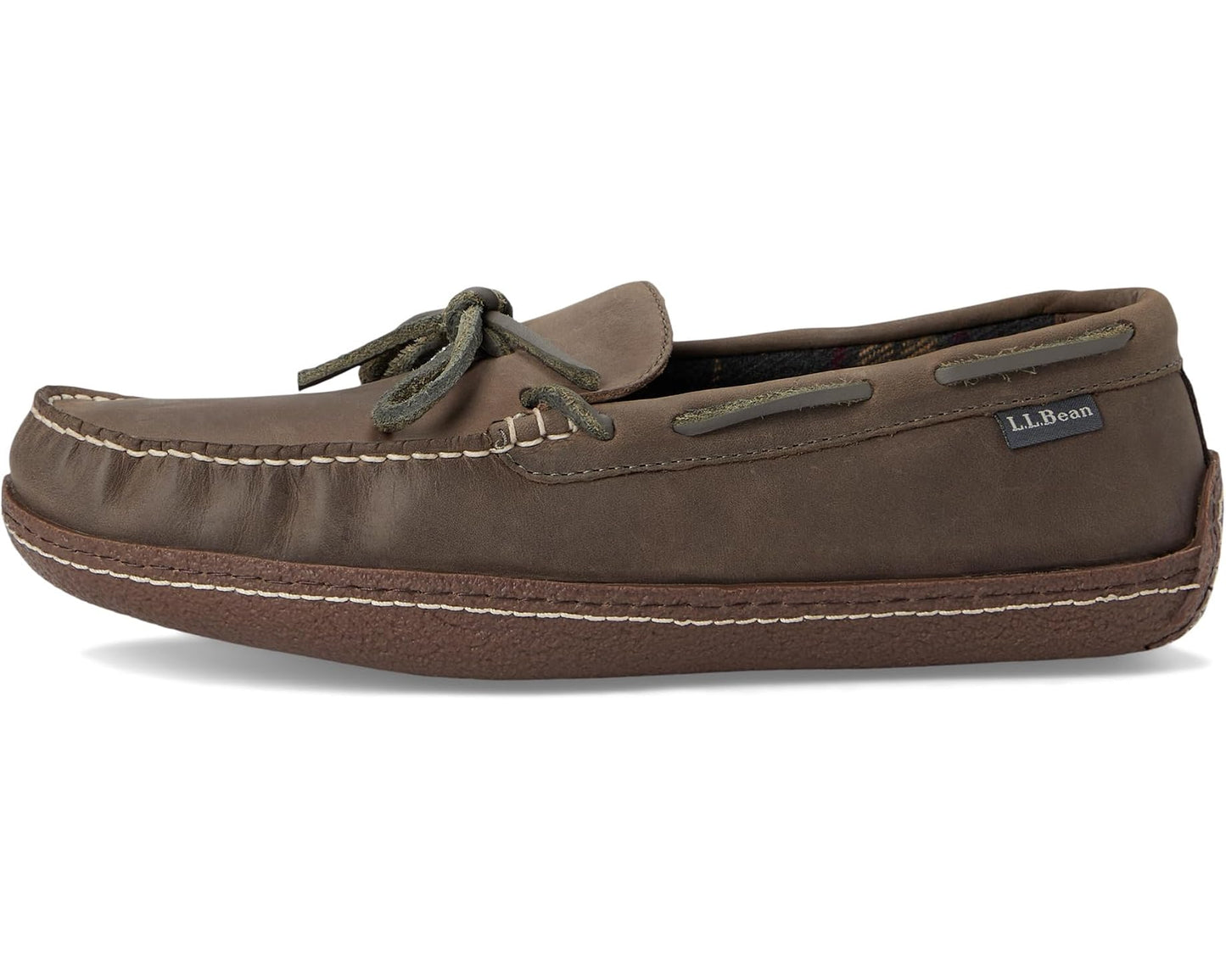 Men's L.L.Bean Hand Sewn Slippers Flannel-Lined Graphite