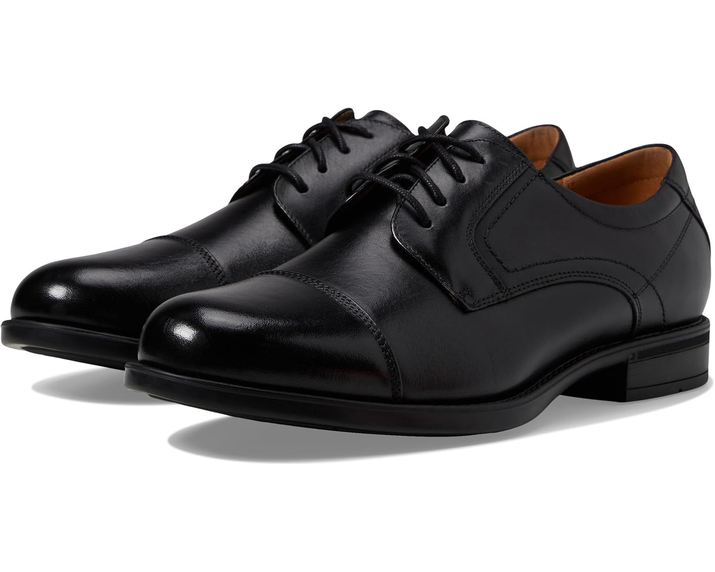 Men's Florsheim Midtown Cap Toe Oxford Black Smooth