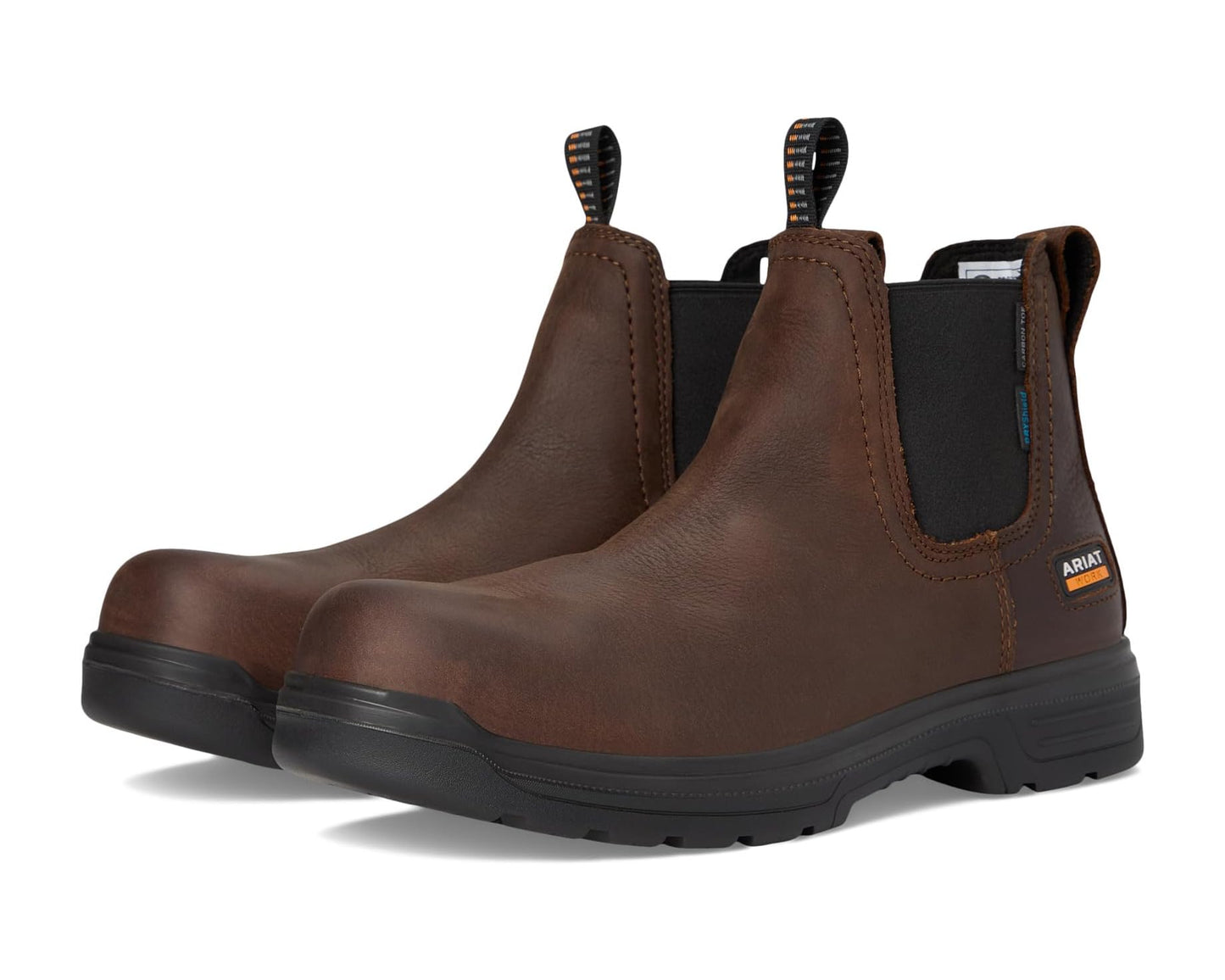 Men's Ariat Turbo Chelsea CSA Waterproof Carbon Toe Work Boots Rich Brown