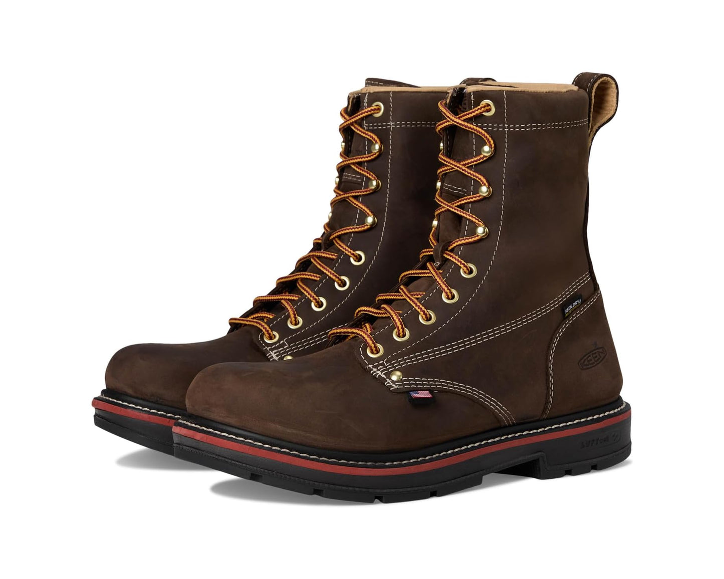 Men's KEEN Utility Liberty 8 Waterproof 90° Heel Boots (Carbon Toe) Coffee Bean/Black