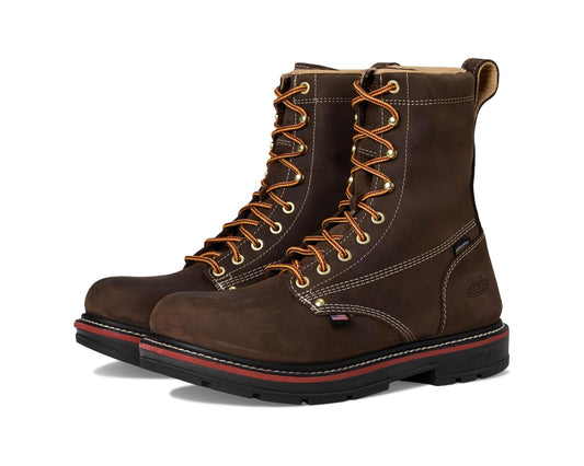 Men's KEEN Utility Liberty 8 Waterproof 90° Heel Boots (Carbon Toe) Coffee Bean/Black