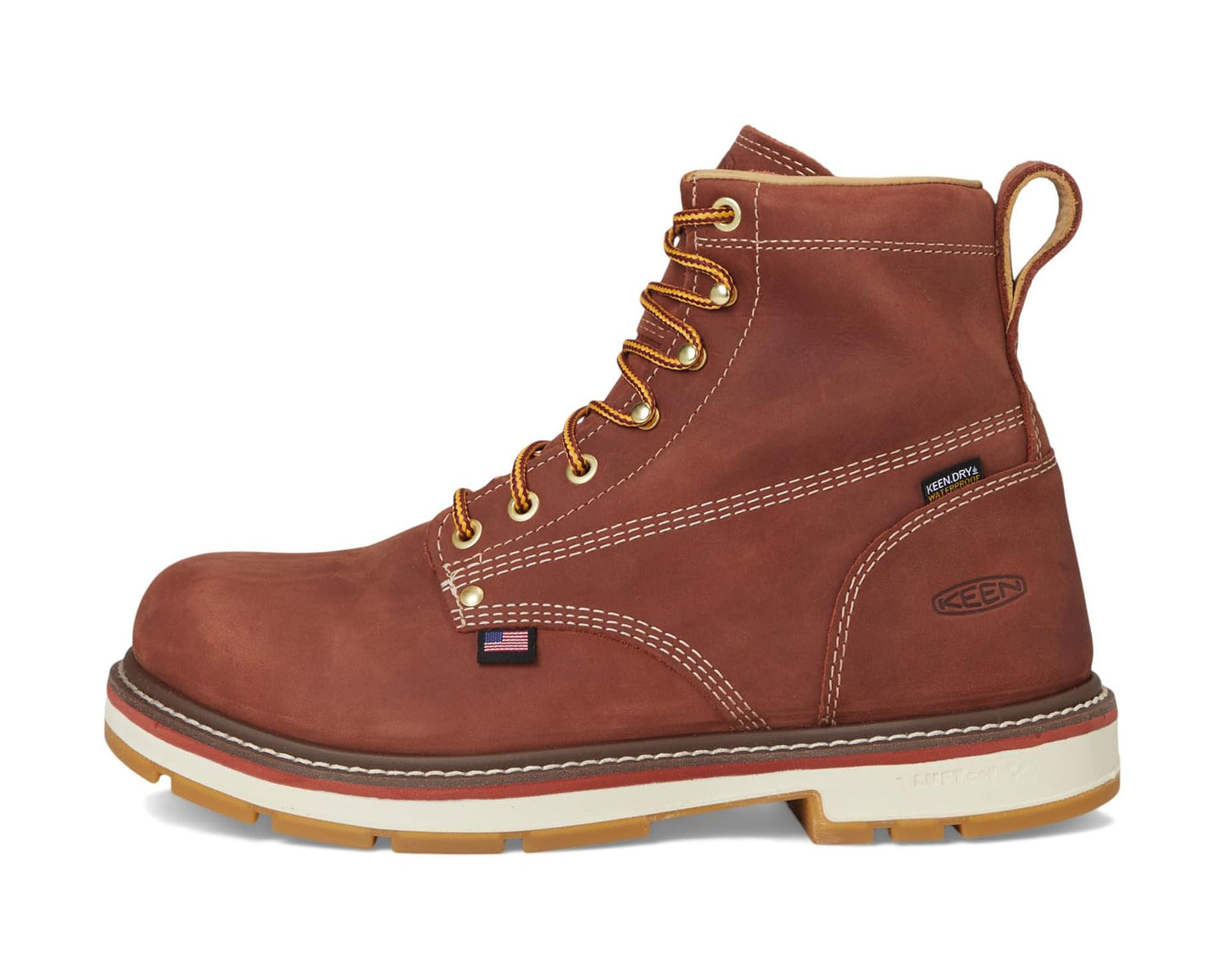 Men's KEEN Utility Liberty 6 Waterproof 90° Heel Boots (Soft Toe) Bombay Brown/Gum