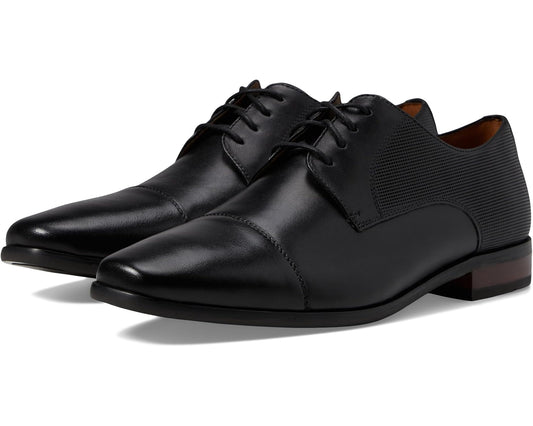 Men's Florsheim Postino Cap Toe Oxford Black Smooth/Perf