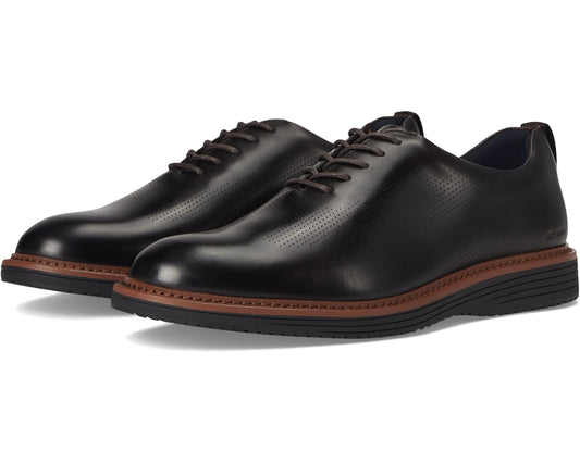 Men's Johnston & Murphy Upton One-piece Perfed Plain Toe Mahogany Full Grain