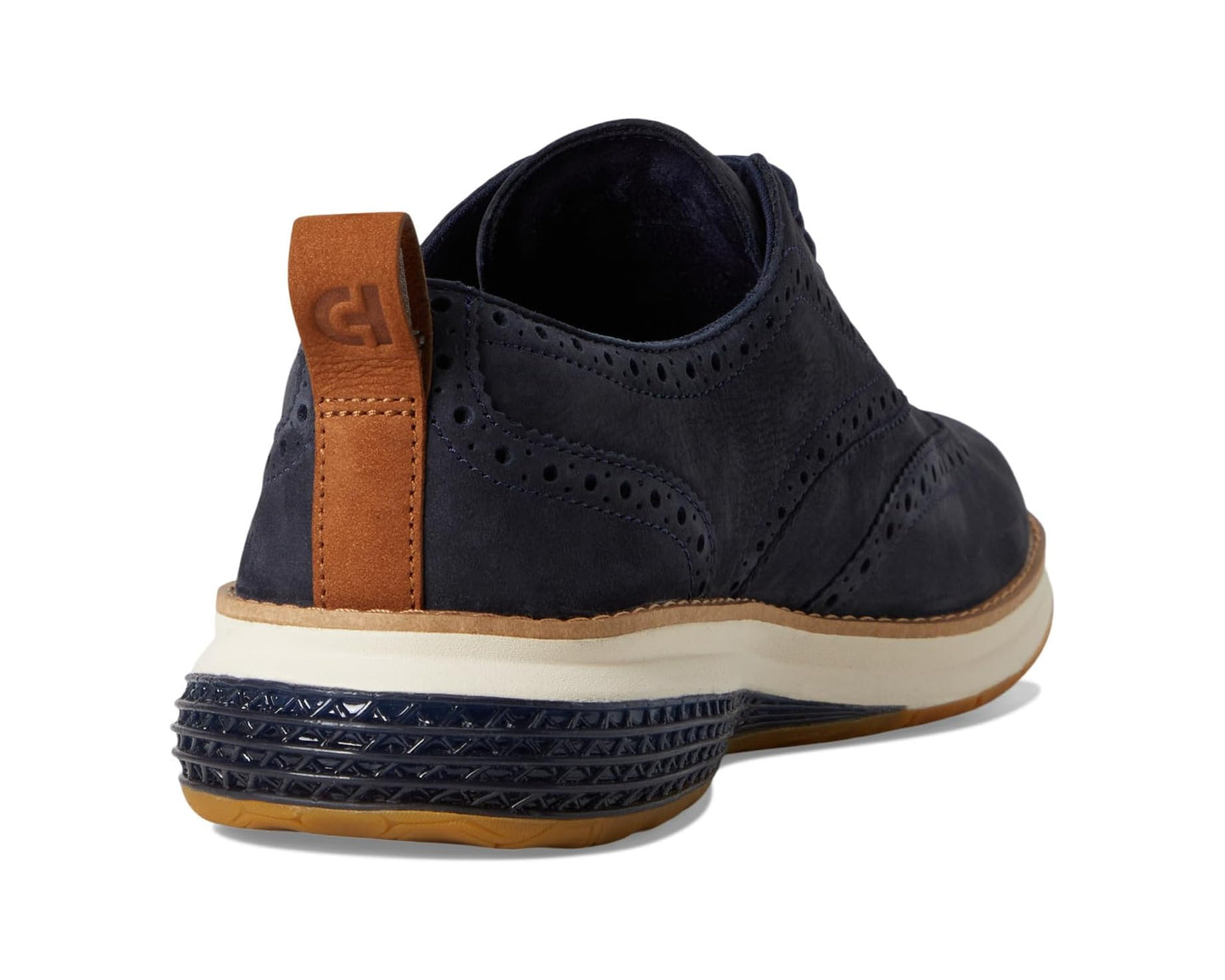 Men's Cole Haan Original Grand Energy Weave Wing Tip Oxford Navy Blazer Nubuck/Ivory