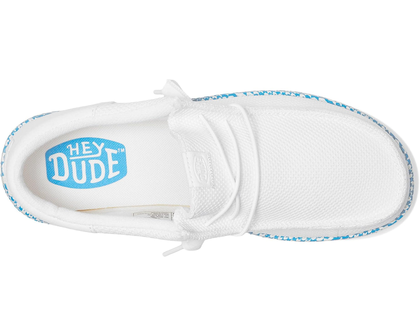 Men's Hey Dude Wally Funk Warped Geo White/Brilliant Blue