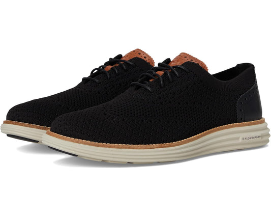 Men's Cole Haan Original Grand Remastered Stitchlite Oxford Black/British Tan/Silver Lining