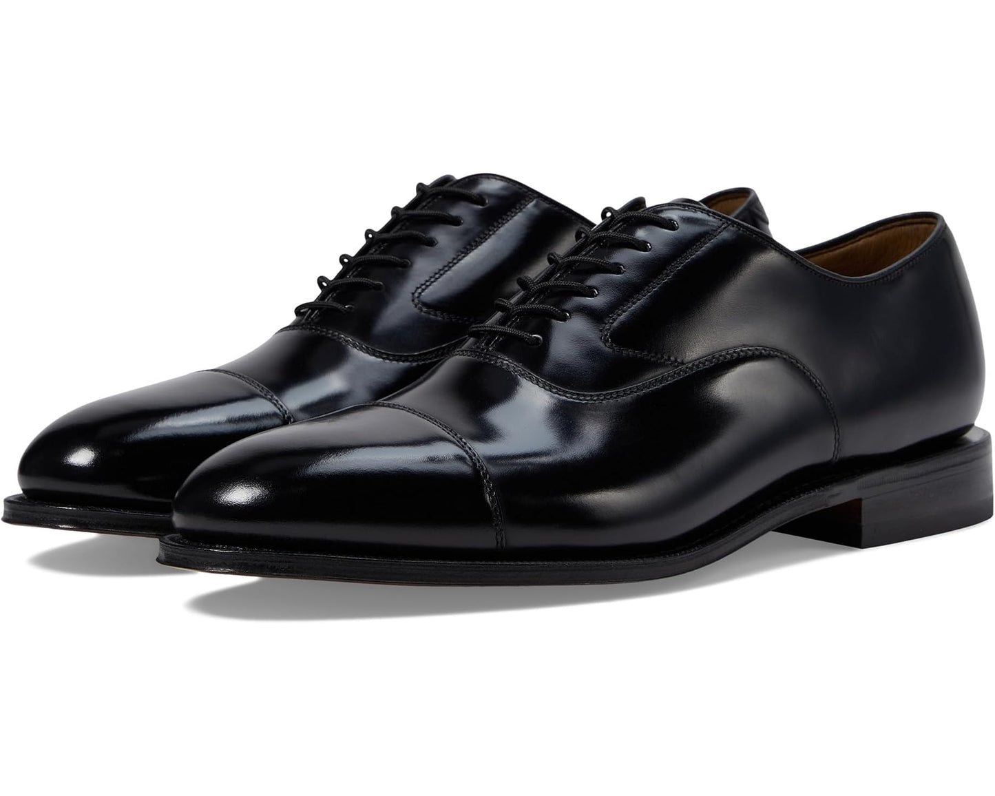 Men's Johnston & Murphy Melton Classic Dress Cap Toe Oxford Black Brushed Veal