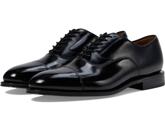 Men's Johnston & Murphy Melton Classic Dress Cap Toe Oxford Black Brushed Veal