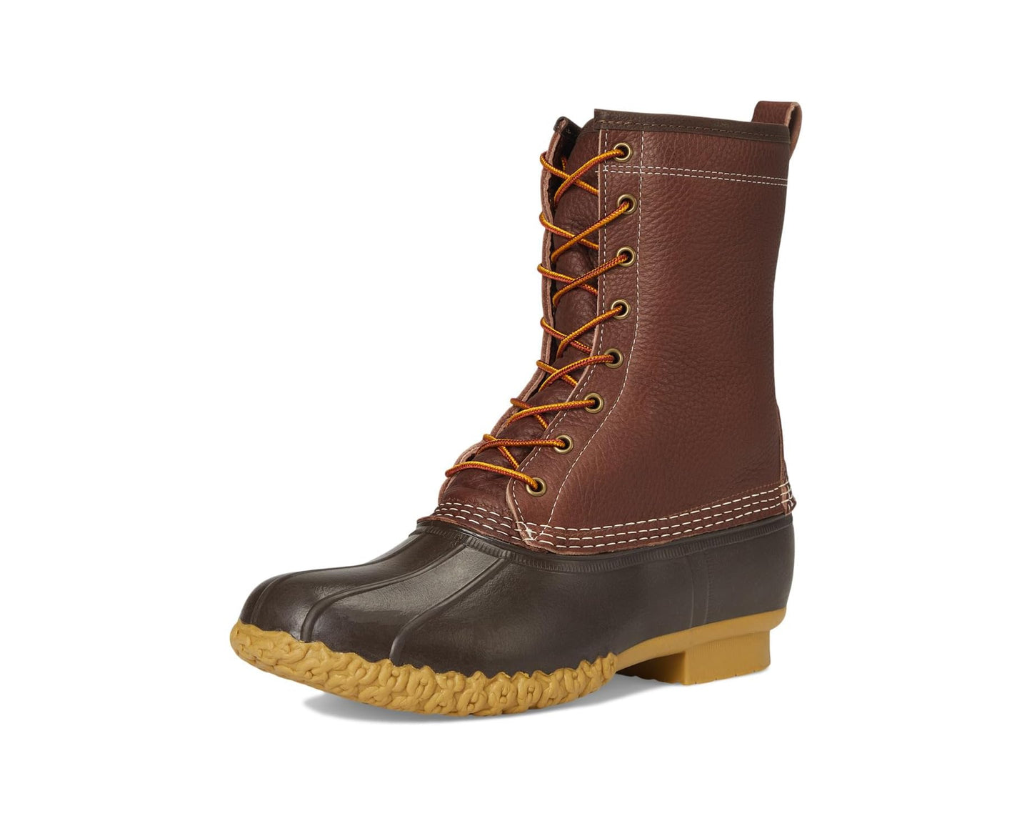 Men's L.L.Bean 10 Bean Boots Shearling Lined Insulated Tumbled Leather Maple/Brown