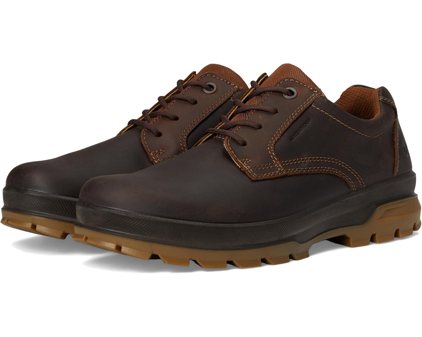 Men's ECCO Sport Rugged Track Plain Toe Low Waterproof Hiking Shoe Camel