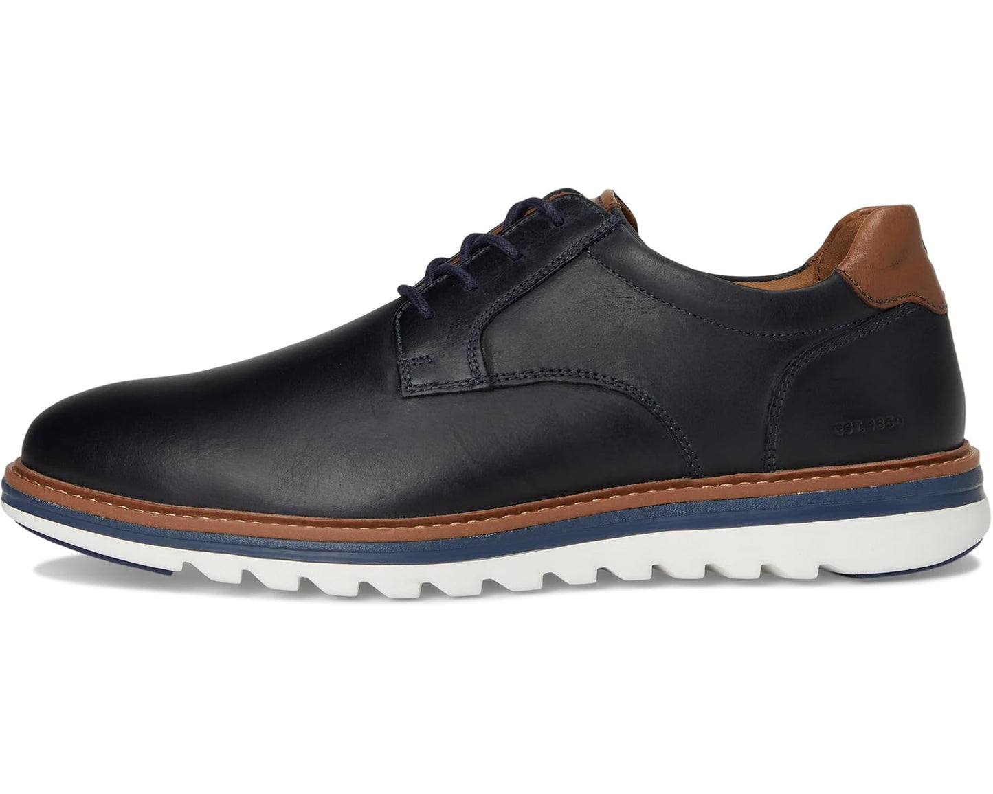 Men's Johnston & Murphy Braxton Plain Toe Navy Oiled Full Grain