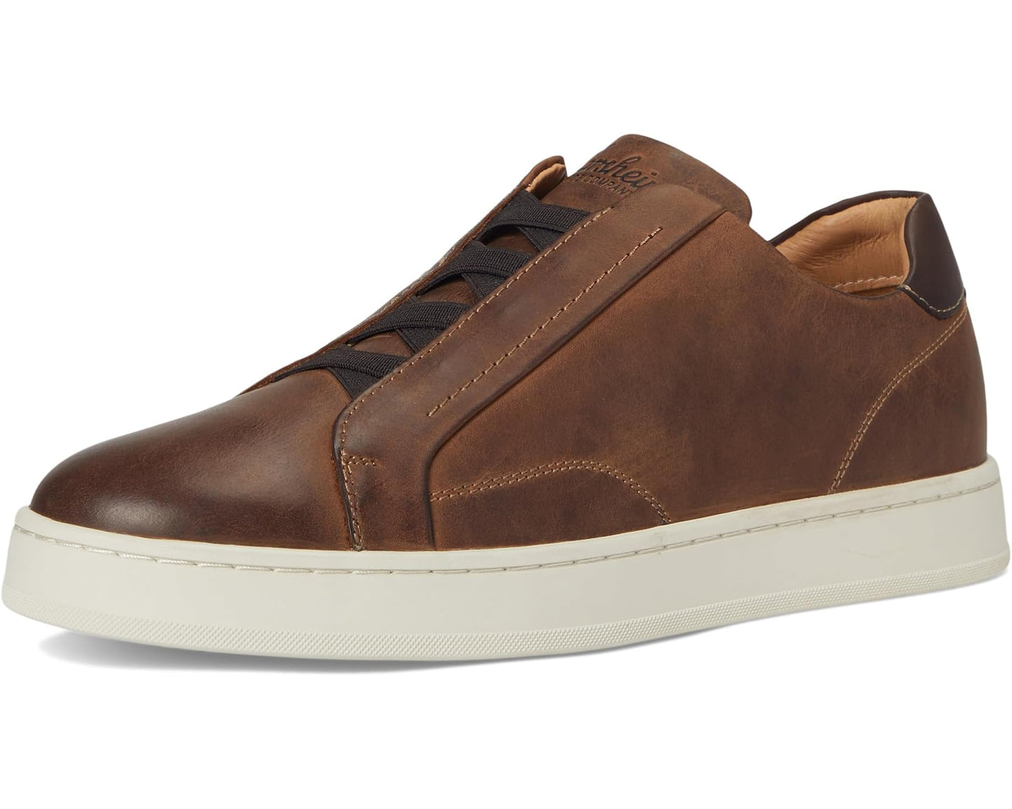 Men's Florsheim Monopoli Elastic Lace to Toe Sneakers Brown Crazy Horse
