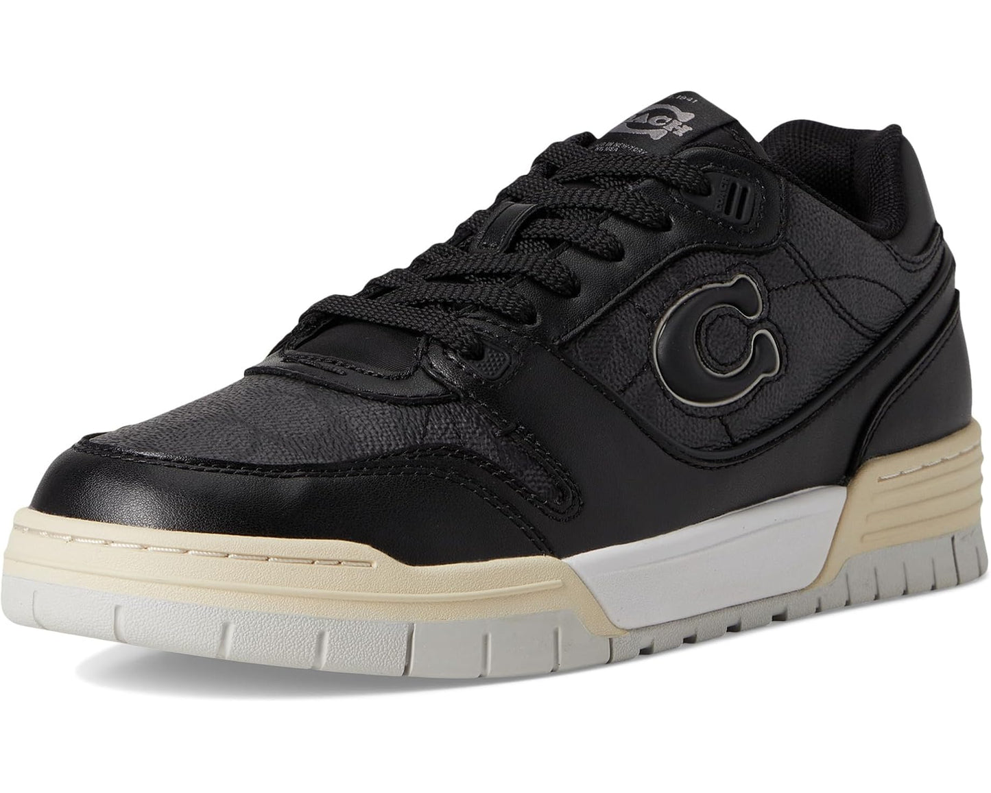 Men's COACH Soho Sneaker with Signature Canvas Charcoal/Black