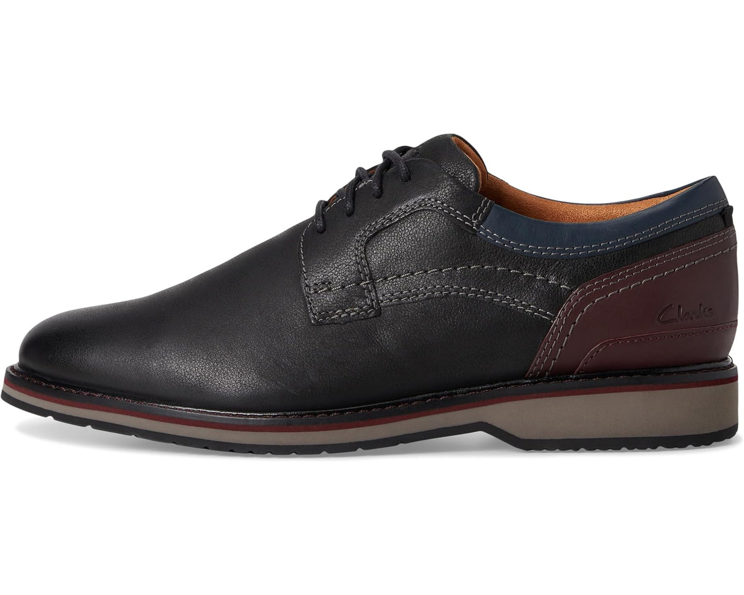 Men's Clarks Monahan Plain Black Leather