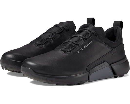 Men's ECCO Golf Biom H4 GORE-TEX® Waterproof Golf Hybrid Black Cow Leather