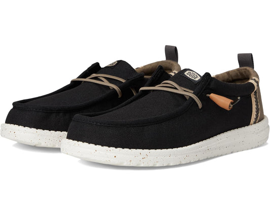 Men's Hey Dude Wally Summer Linen Black/Walnut