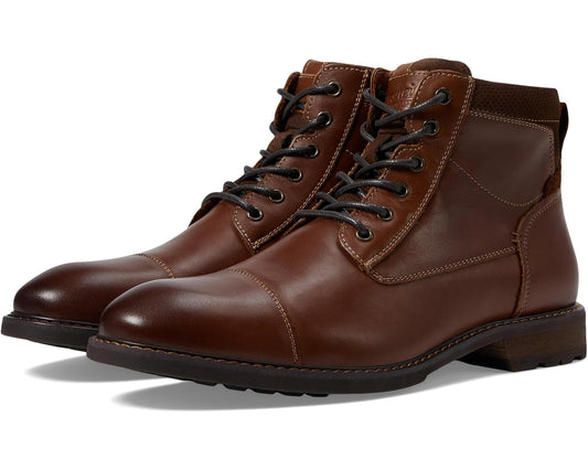 Men's Florsheim Lodge Cap Toe Lace-Up Boots Chestnut Smooth