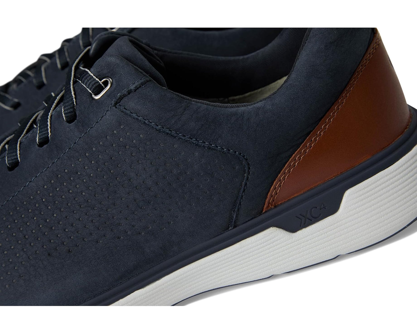 Men's Johnston & Murphy XC4 Prentiss 2 Embossed U-Throat Navy Tumbled Nubuck