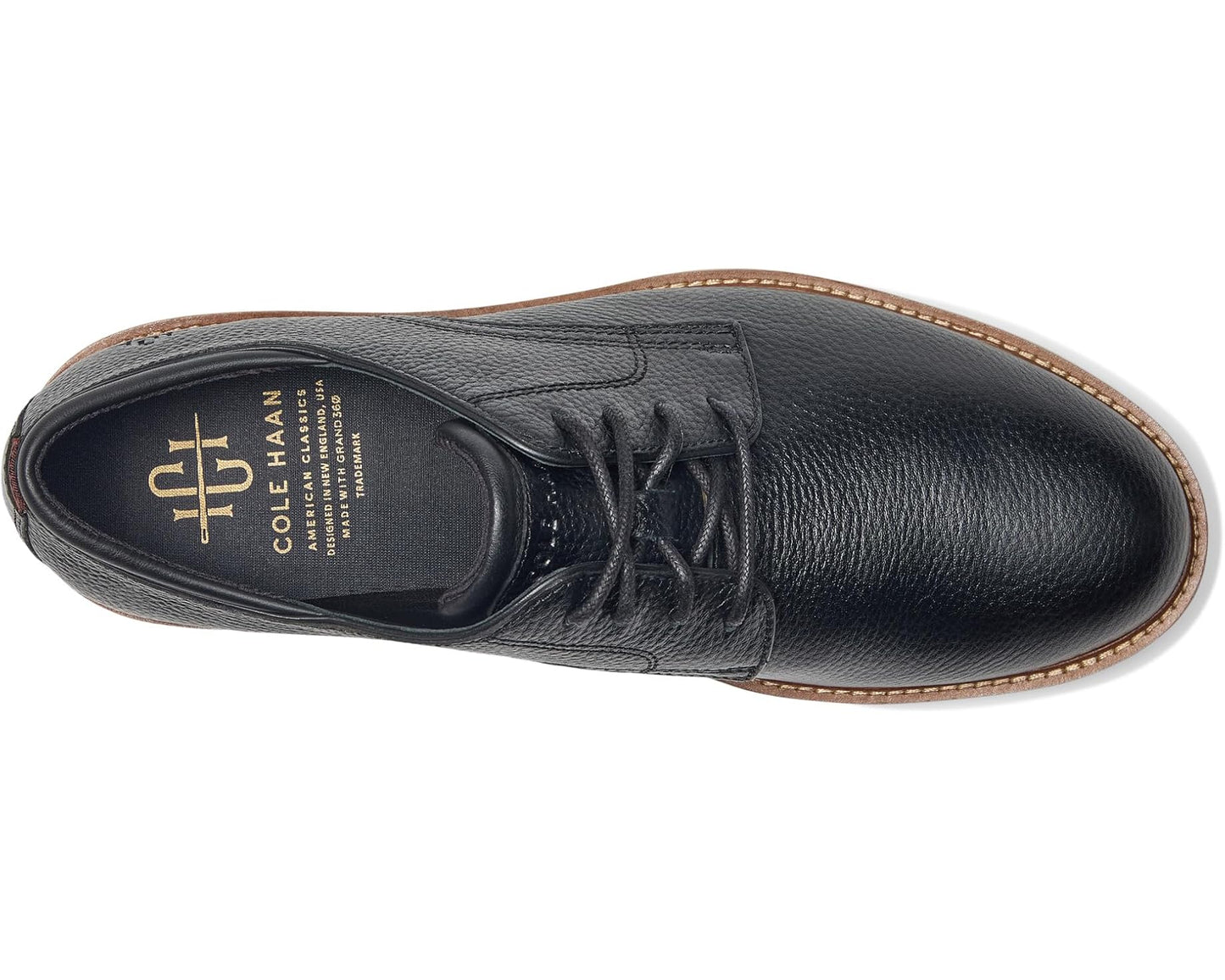 Men's Cole Haan American Classics Montrose Plain Toe Oxford Black/Angora