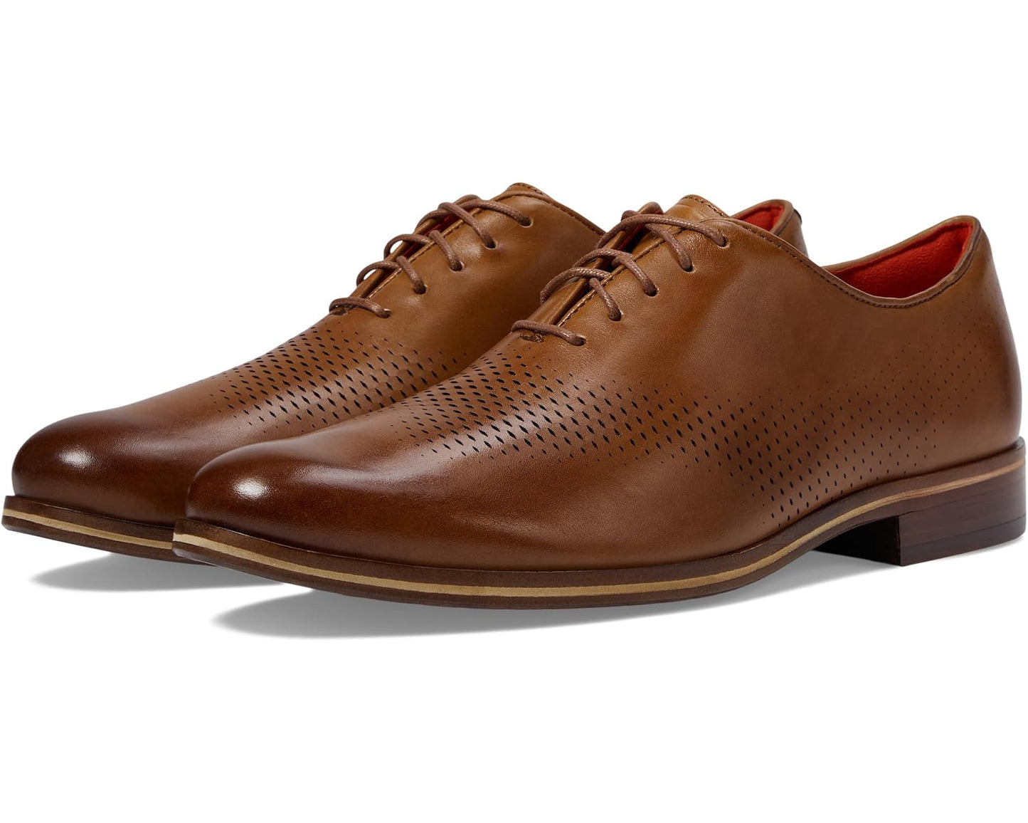 Men's Cole Haan Washington Grand Laser Wing Oxford British Tan/Lava Energy