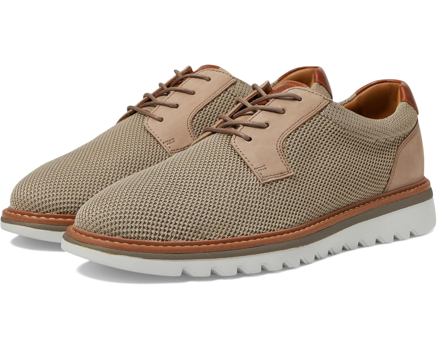 Men's Johnston & Murphy Braydon Knit Plain Toe Taupe Knit