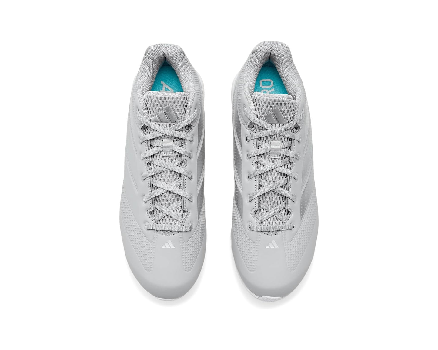 Men's adidas adiZero Impact 2.0 Molded Baseball Cleats Team Light Grey/Silver Metallic/White