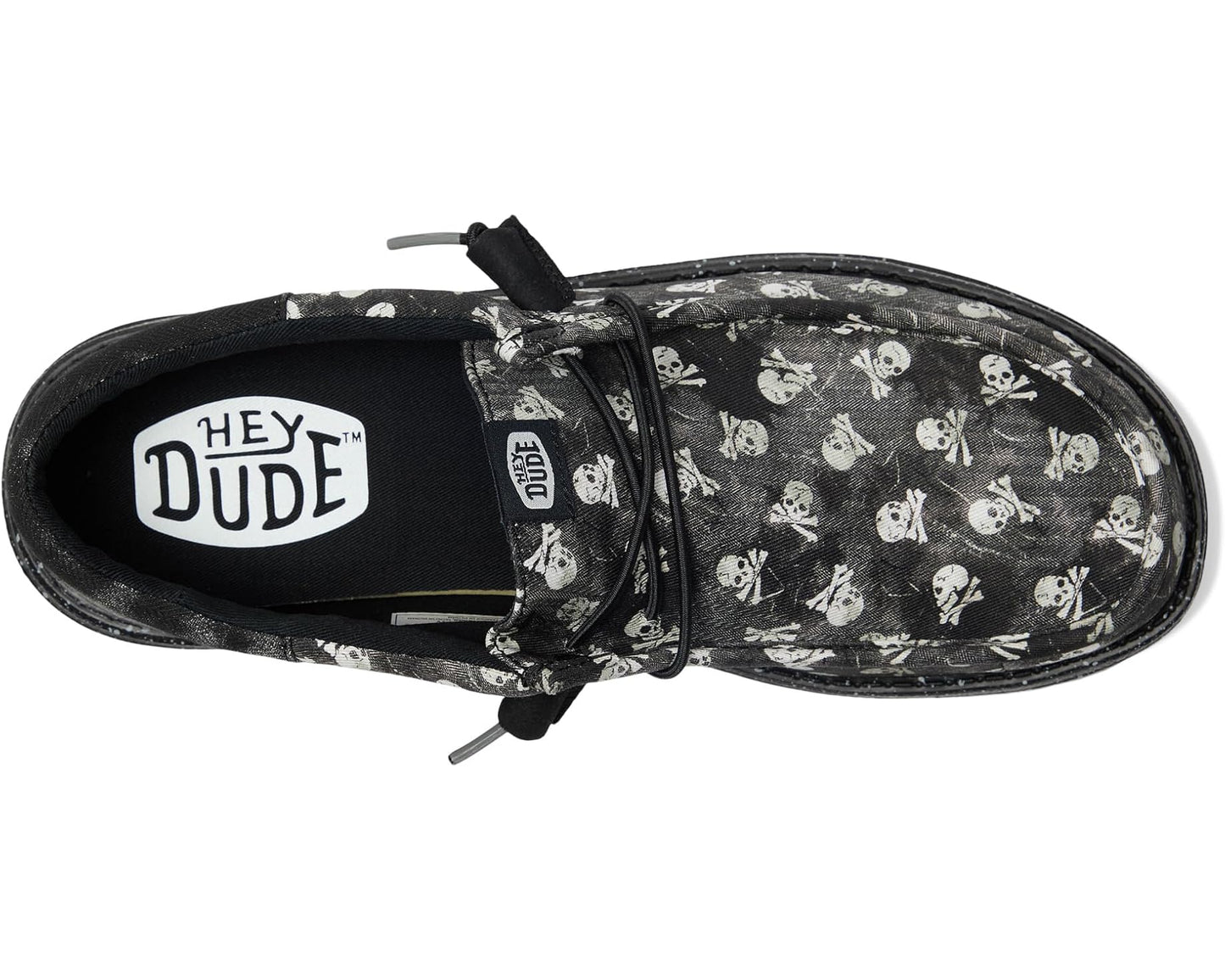 Men's Hey Dude Wally Funk Skull Print Black/Black Oyster