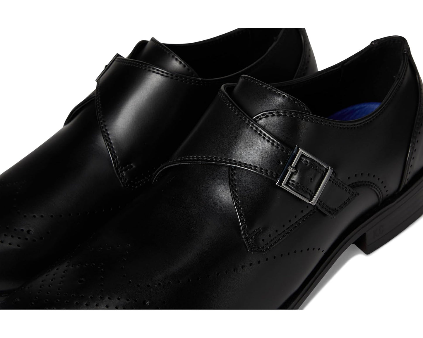 Men's Kenneth Cole Cheer Single Monk Strap Black Leather
