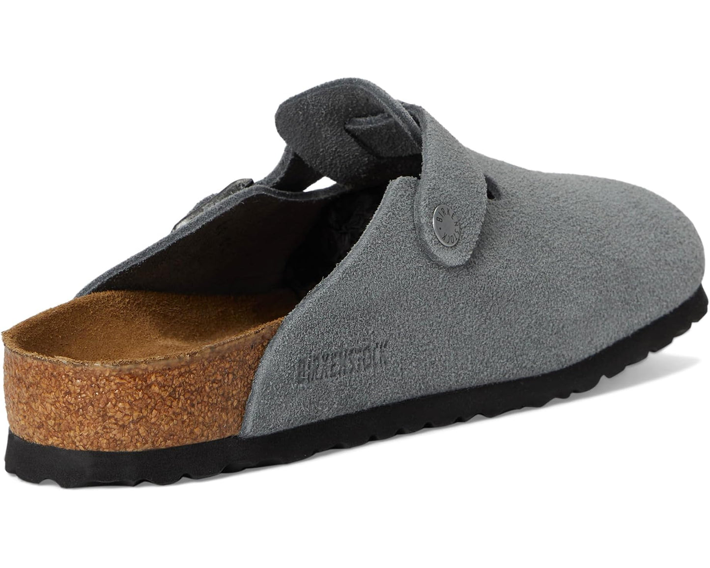 Men's Birkenstock Boston Soft Footbed - Suede Basalt Gray