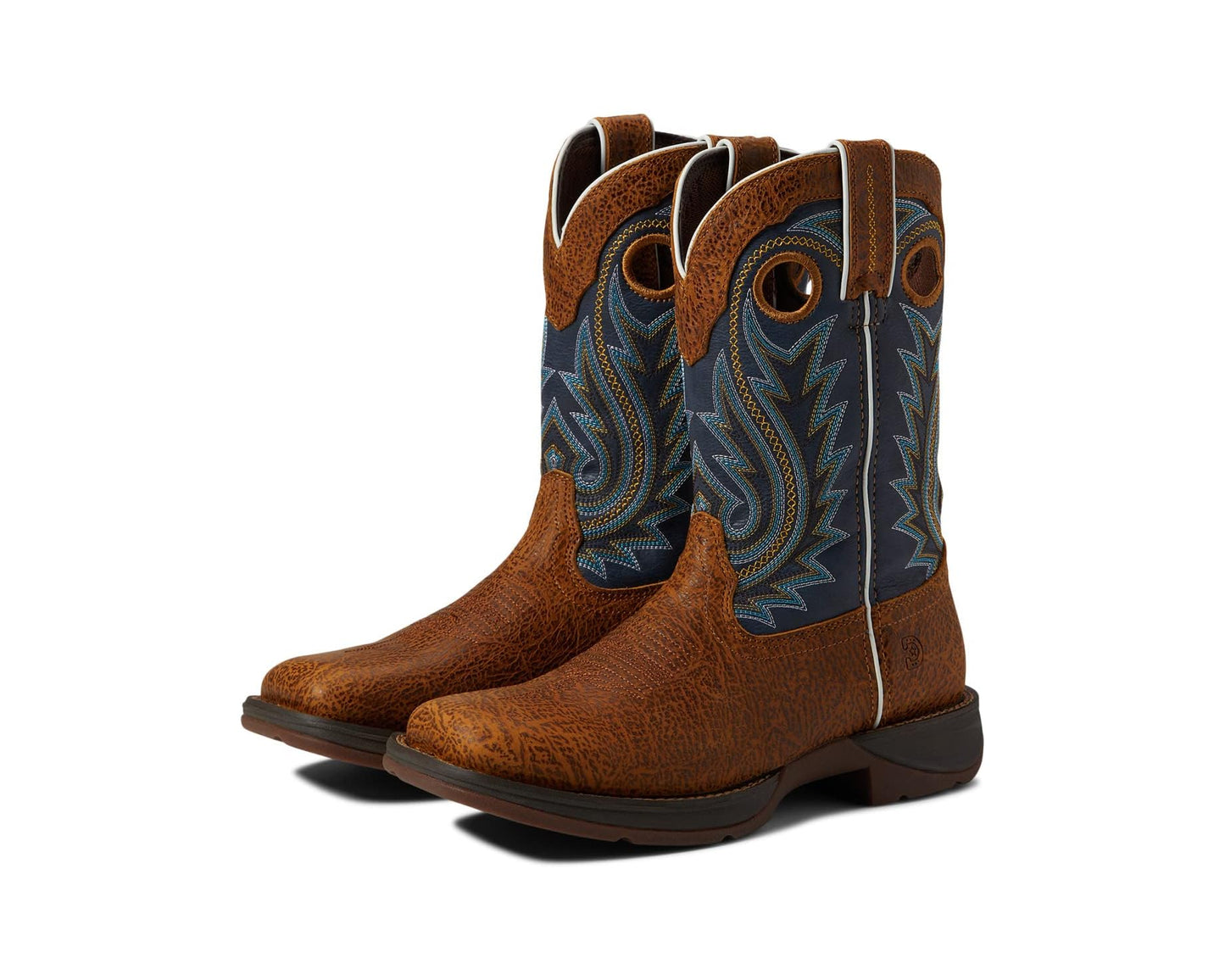 Men's Durango Rebel 11 Western Wide Toe Box Rustic Tan/Navy
