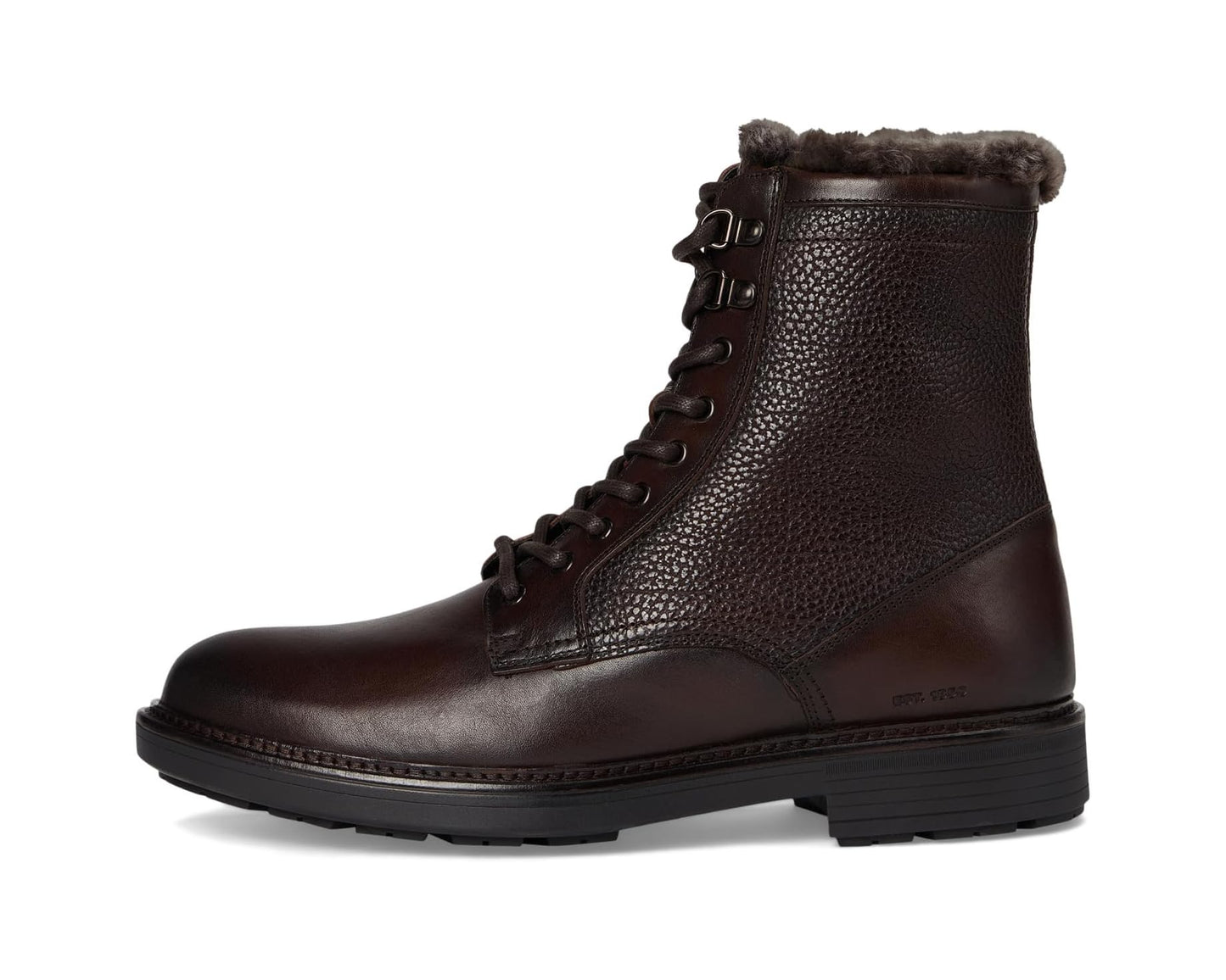 Men's Johnston & Murphy Collection Latham Plain Toe Shearling Boots Dark Brown European Calfskin/Shearling