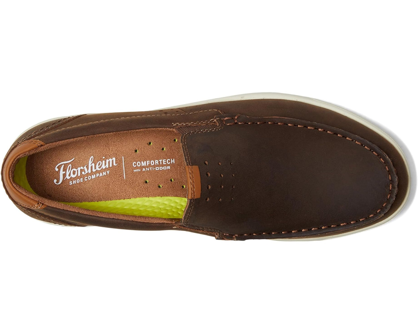 Men's Florsheim Crossover Moc Toe Slip-On Brown Pull Up