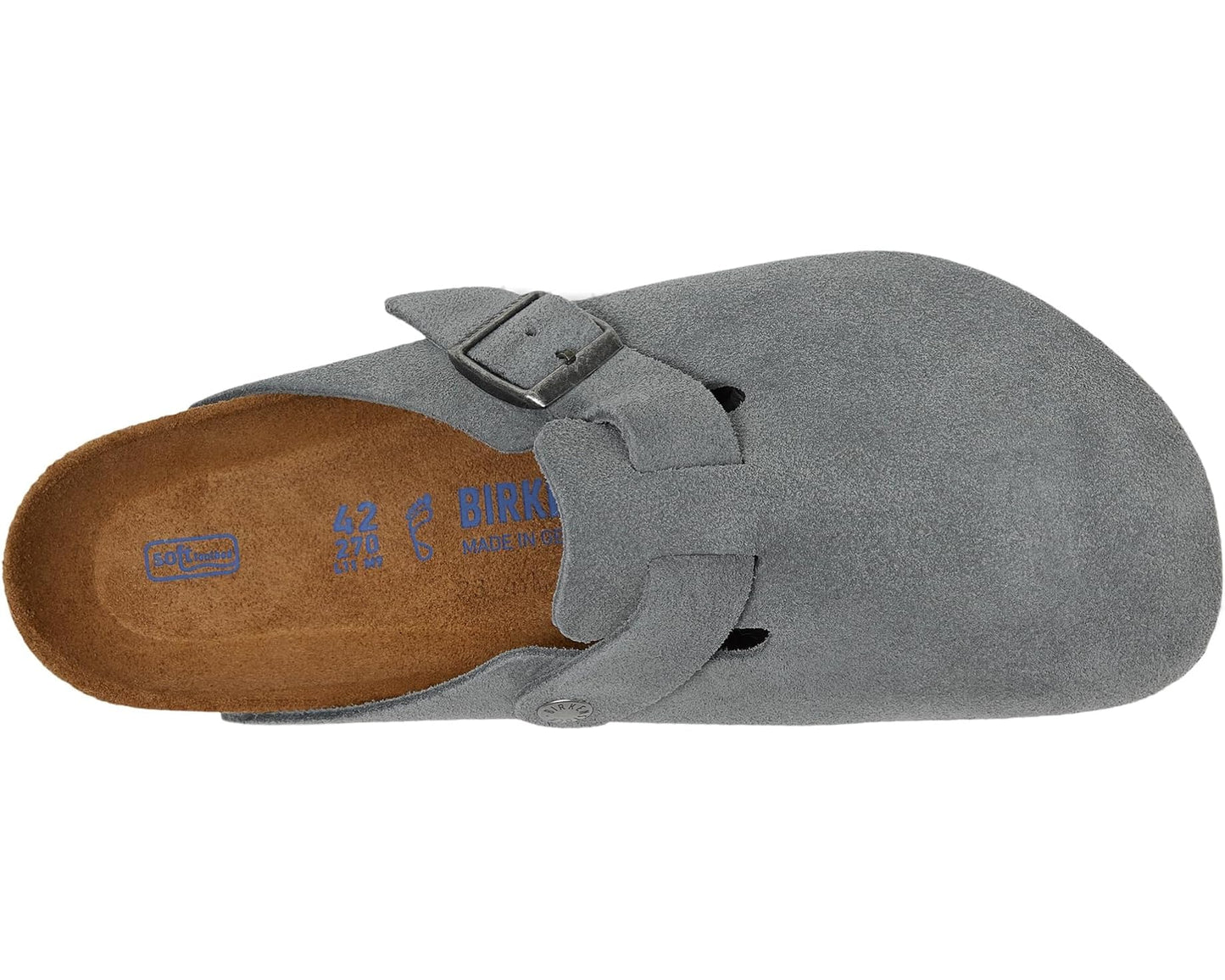 Men's Birkenstock Boston Soft Footbed - Suede Basalt Gray