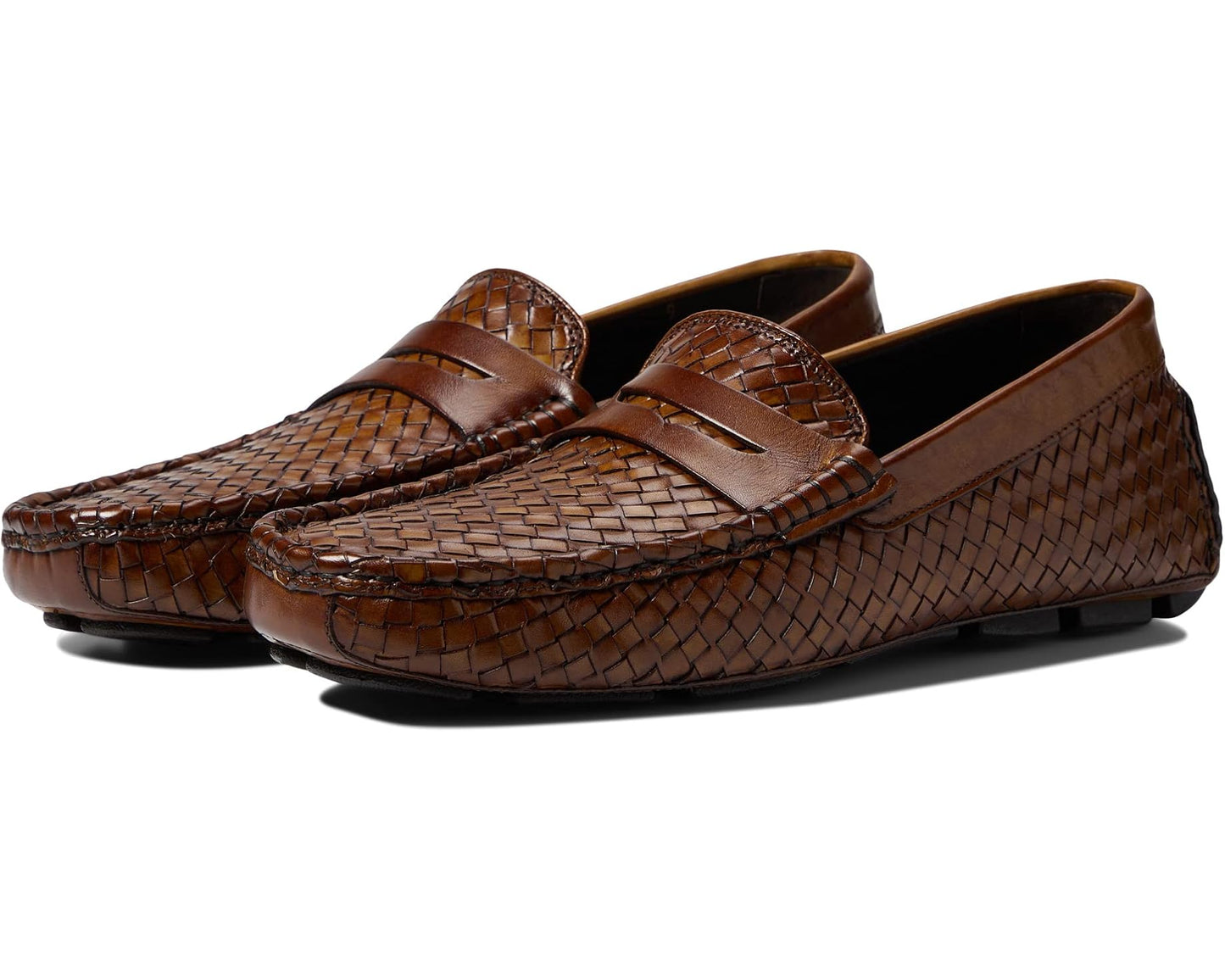 Men's Johnston & Murphy Collection Dayton Woven Penny Brown Italian Calfskin