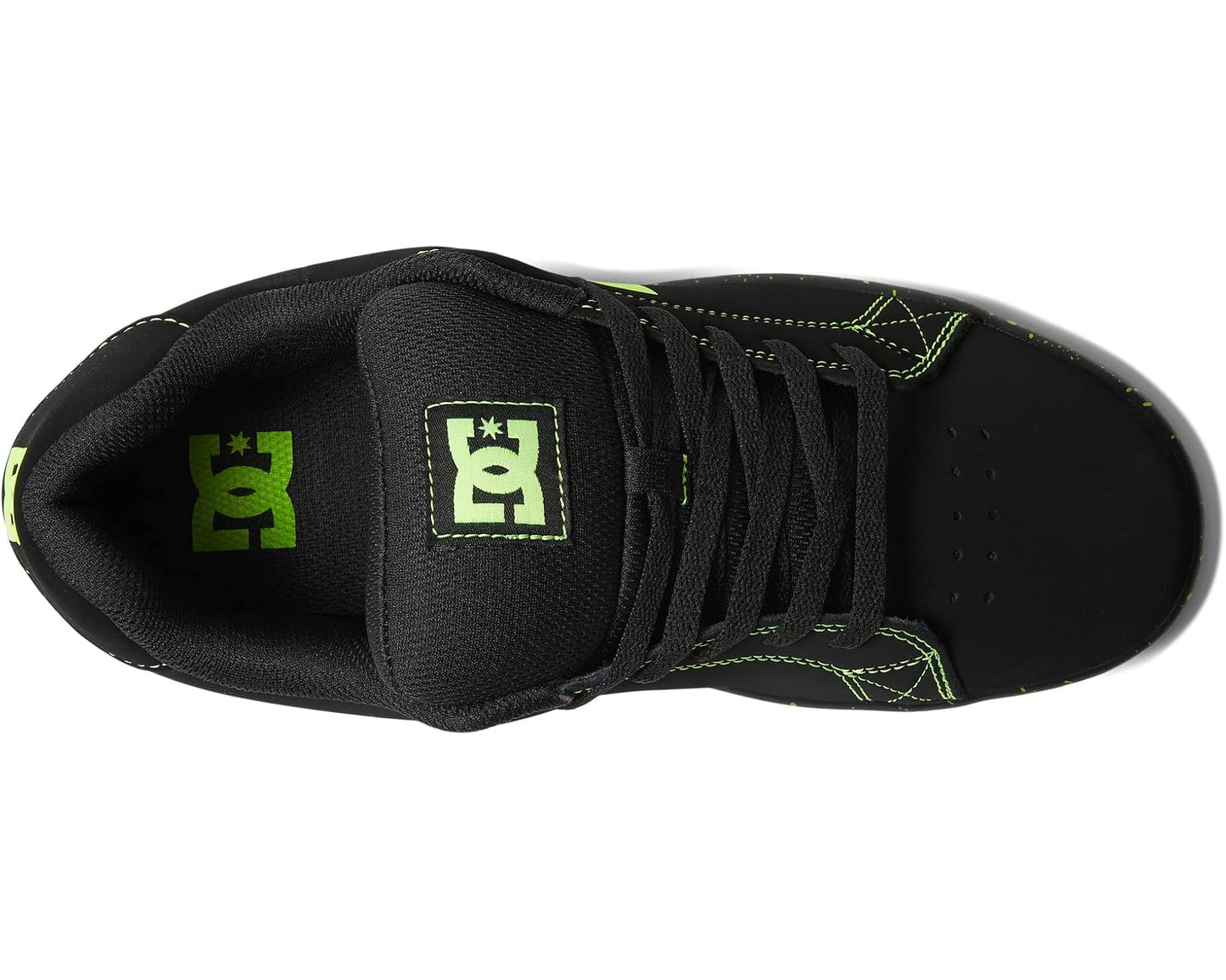 Men's DC Gaveler Casual Low Top Skate Shoes Sneakers Black/Lime Green