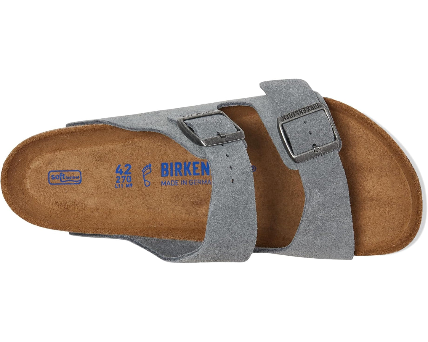 Men's Birkenstock Arizona Soft Footbed - Suede Basalt Gray