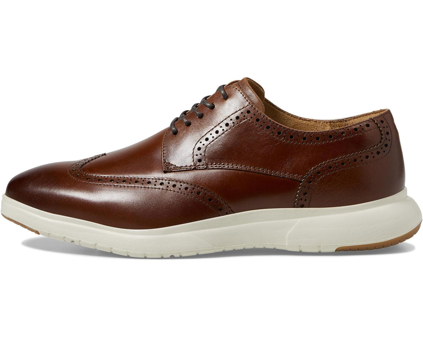 Men's Florsheim Dash Wing Tip Sneaker Sole Oxford Cognac Smooth Leather/White Sole