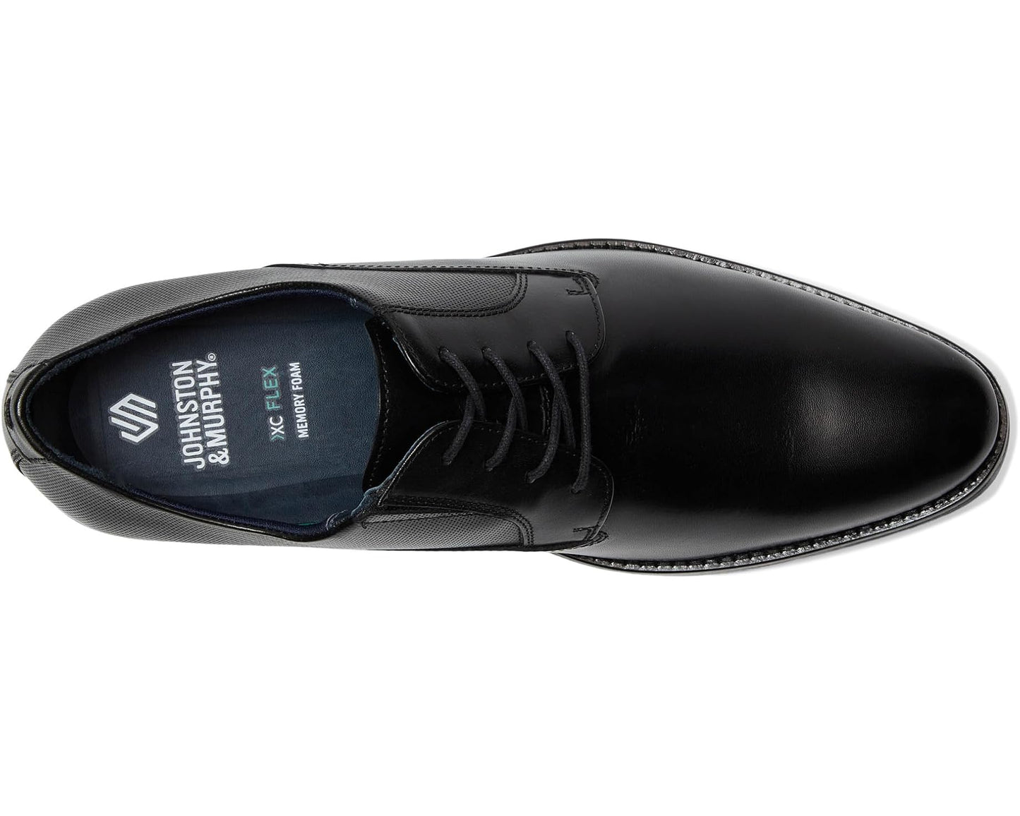Men's Johnston & Murphy Landry Embossed Plain Toe Black Full Grain