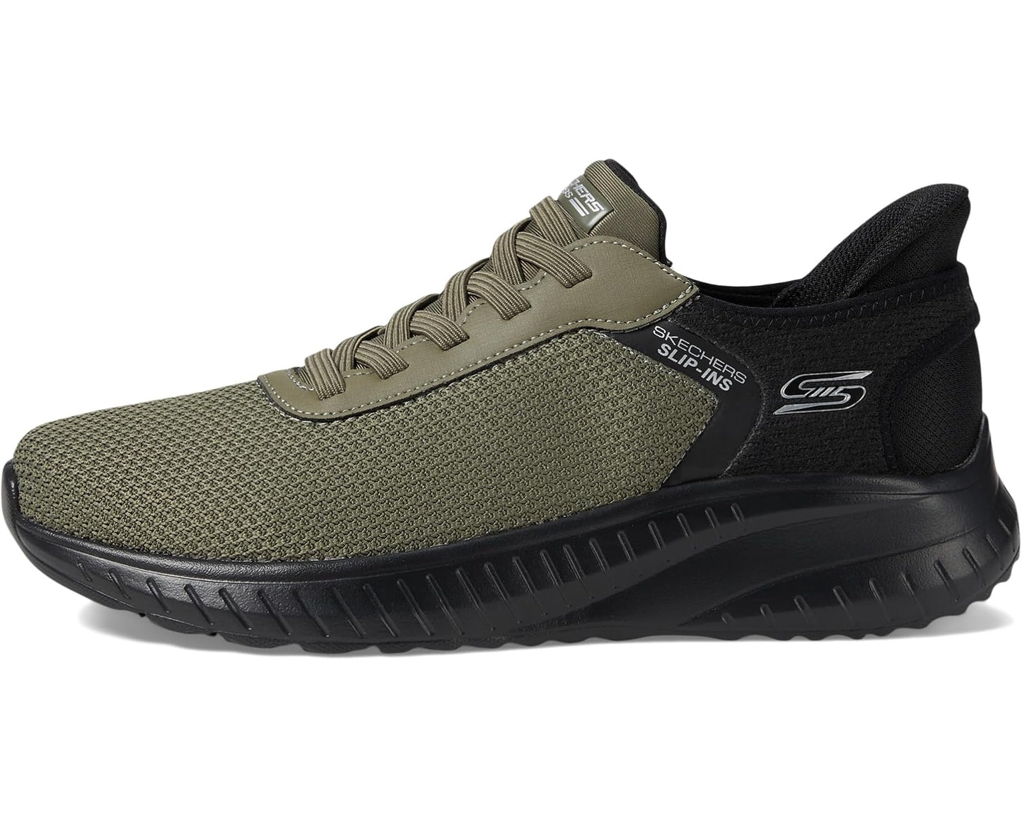Men's BOBS from SKECHERS Hands Free Slip-Ins Squad Chaos - Balanced Edge Olive