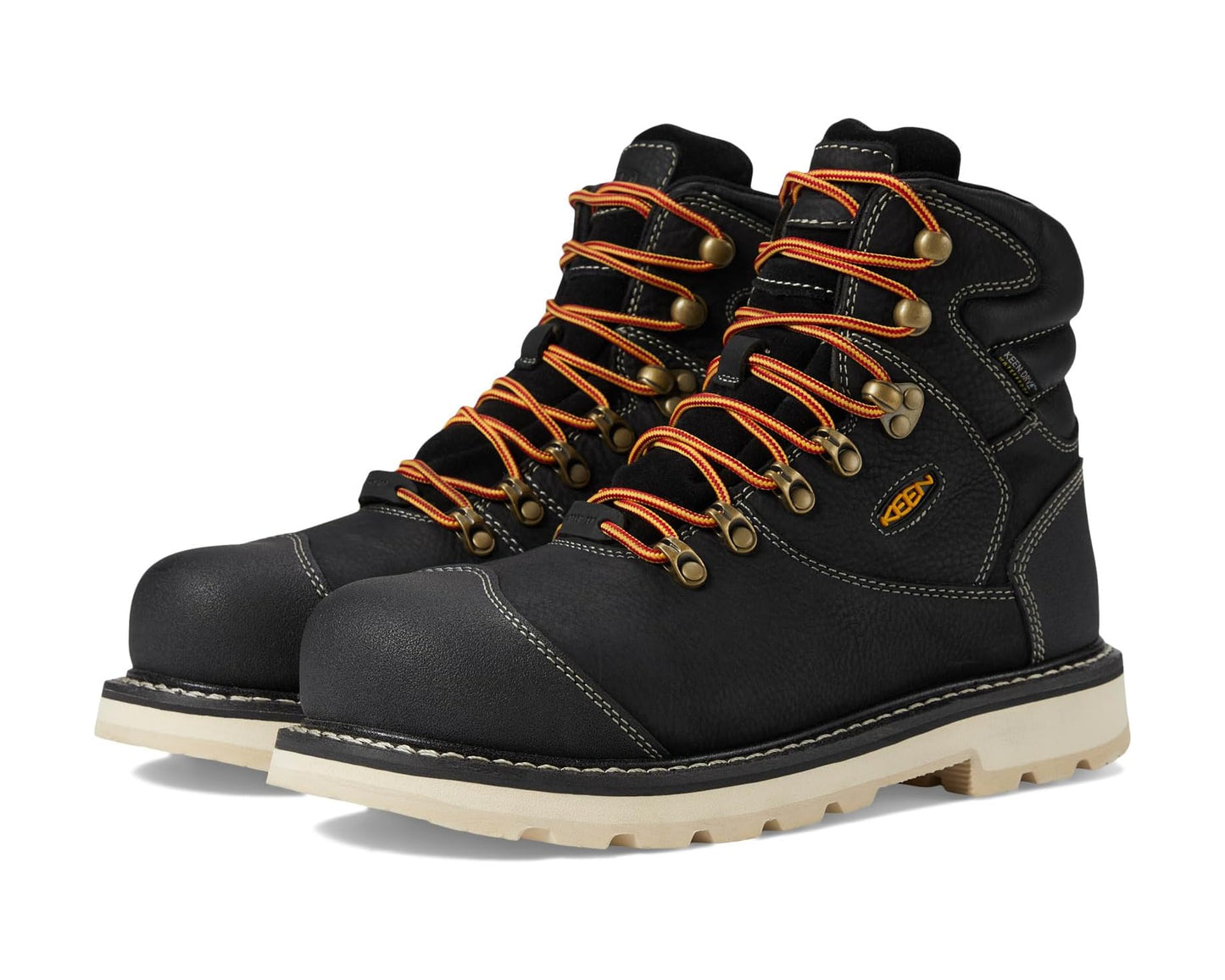 Men's KEEN Utility Cincinnati+ 6 Composite Toe Waterproof 90 Degree Heel Black/Sandshell