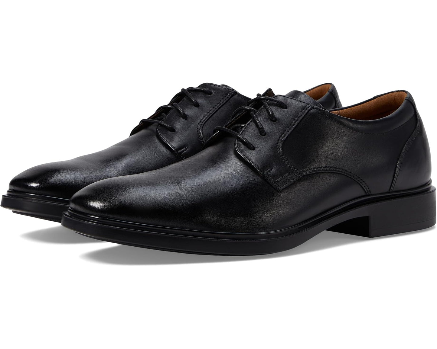 Men's Florsheim Forecast Waterproof Plain Toe Oxford Black Smooth