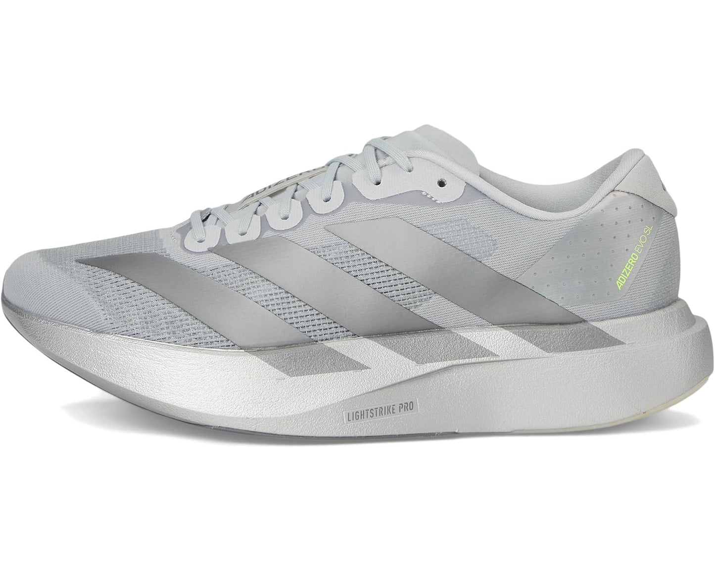 Men's adidas adiZero Evo SL Running Shoes Silver Metallic/Iron Metallic/Halo Silver