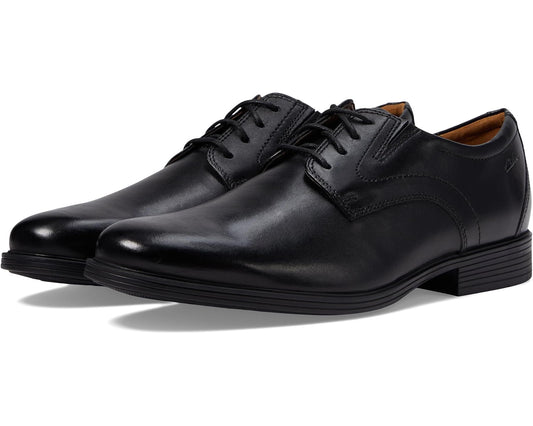 Men's Clarks Whiddon Plain Black Leather