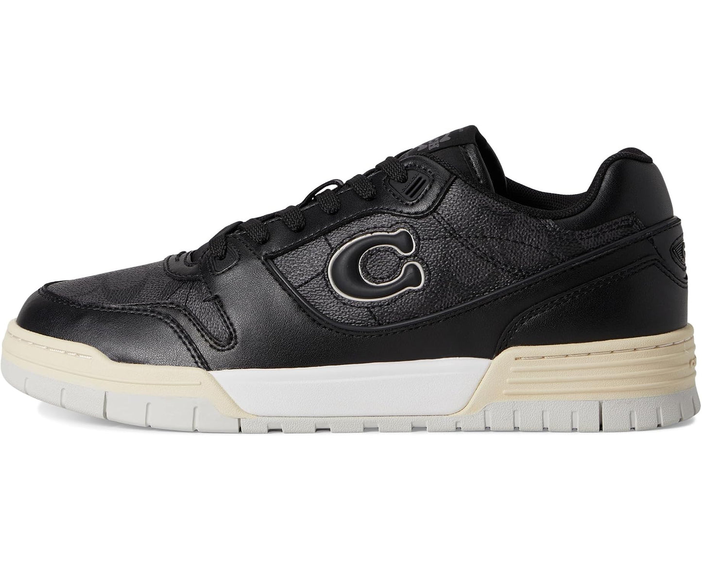 Men's COACH Soho Sneaker with Signature Canvas Charcoal/Black