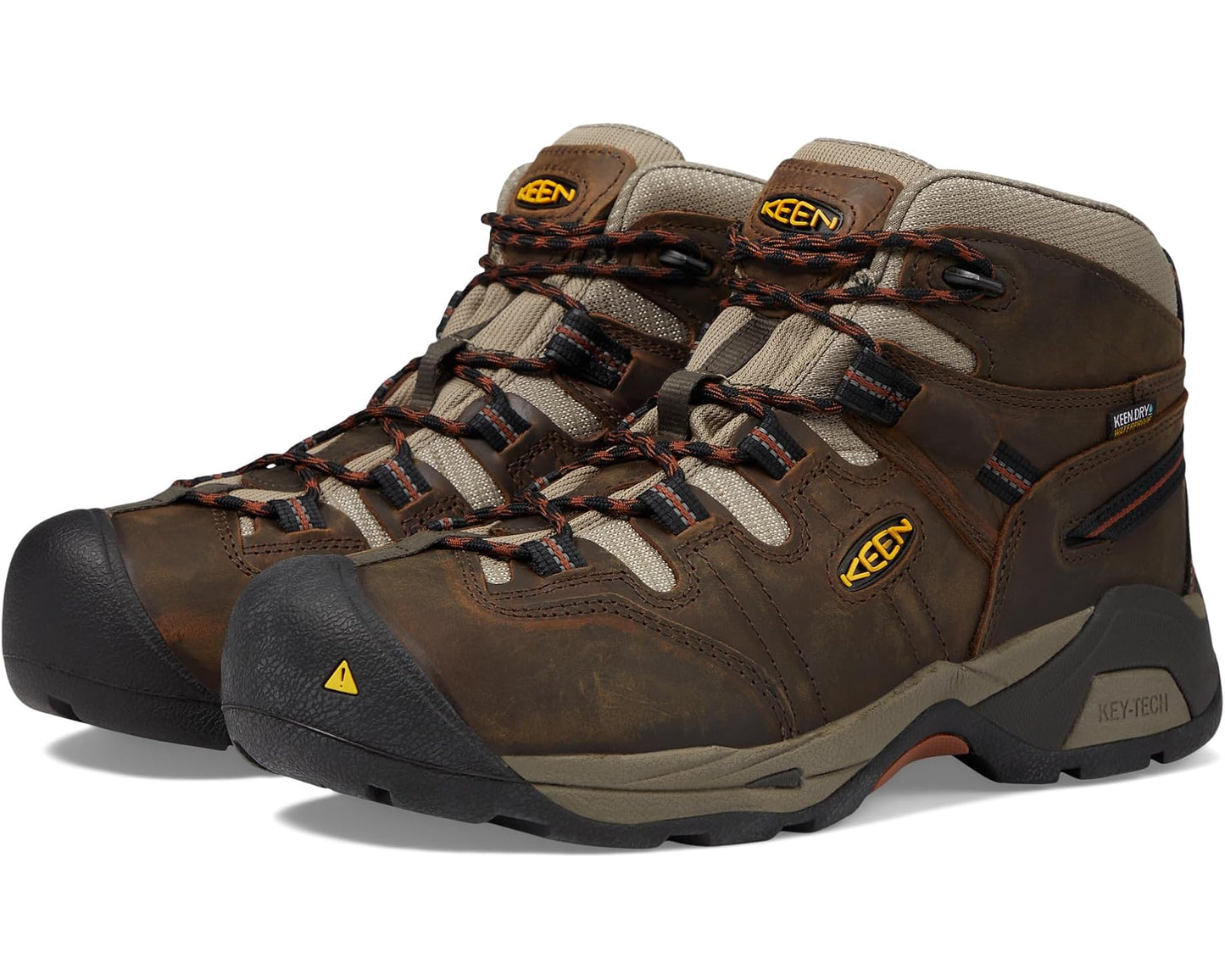 Men's KEEN Utility Detroit XT Mid Soft Toe Waterproof Black Olive/Leather Brown