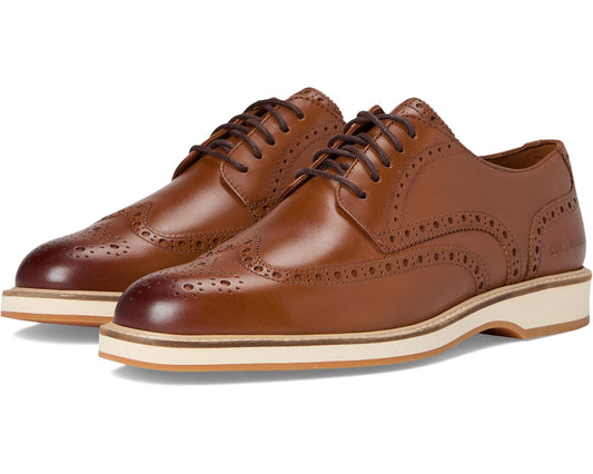 Men's Cole Haan Morse Grand Wingtip Oxfords British Tan/Ivory/Gum