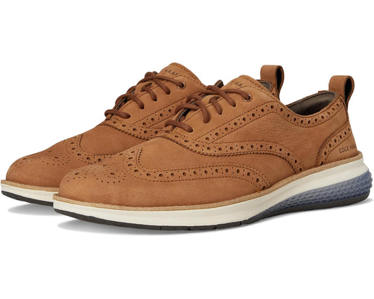 Men's Cole Haan Og Energyweave Wingtip Oxfords Golden Toffee Nubuck/China Blue/Ivory